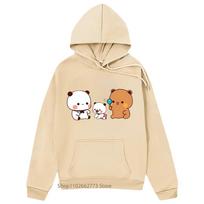 Bubu Dudu and Baby Panda Bear Print Hoodies Kawaii Cute Girls Clothes Winter Fleece Casual Streetwear Men Women Clothes Harajuku S
