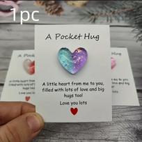 cute little heart pocket hug, decorated pocket hug with encouragement card, special birthday, wedding, party, Valentine's