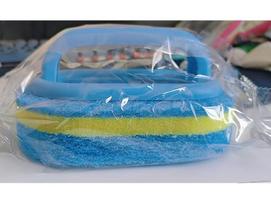 Magic Sponge with Handle: Cleans Pots, Bowls, Removes Rust & Black Scale Sponge gray