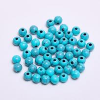 Apvalios laisvos karoliukų apyrankės imituotas akmuo turkis 6-16mm 50-5 vnt. DIY aksesuarai dirbtinių papuošalų gamybai, vėrinio aksesuarai 6mm blue
