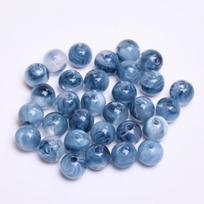 Kūrybingi mados imitacinio nefrito akmens karoliukų priedai Apvalūs laisvi karoliukai Apyrankės Karoliai Priedai Rankų darbo papuošalų gamyba Derva 30 vnt 8 mm Style11 8mm 30Pcs blue