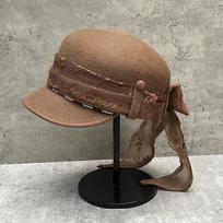 French Flat Top Mesh Lace 100% Wool Women Hat Elegant Hepburn Style Vintage bow equestrian Hat High Quality Felt Hat Femme Cap 56-58CM