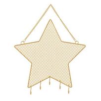 Jewelry Display Stand Exquisite Ornamental Space-saving Moon Star Shaped Wrought Iron Earrings Grid Wall Shelf for Bedroom Star auksinė