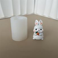 Velykų silikoninė forma 3D zuikutis kvapnaus muilo forma vaško aromaterapijai gamybai DIY Velykų forma namų dekoravimui One Size balta