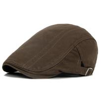 Casual Beret Hats Men Women Solid Cotton Hat British Style Men's Solid Color Duck Tongue Forward Hat Women's Painter Beret Spring and Summer 55-61cm tamsi chaki spalva