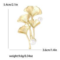 Fashion Creative Alloy Enamel Ginkgo Biloba Brooch Temperament Elegant Women'S Suit Coat Corsage Jewelry Pin beige