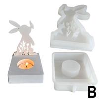 Velykų zuikio bučinio drugelio dervos klijų forma 3D Velykų zuikio silikoninė forma Pasidaryk pats kristalinių klijų formelės Dervos dekoracijos forma white
