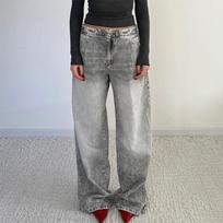 Fashion Low Waist Baggy Straight-leg Jeans Women Retro Denim Wide Leg Trousers Versatile Causal Streetwear S