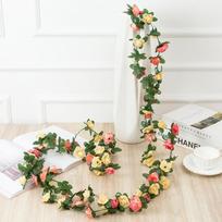 6 Pcs Fake Rose Peony Vine Artificial Flower Hanging Rose 2.5m Ivy Garland for Home Wedding Office Party Hotel Garden Craft Art Decor įvairiaspalvis