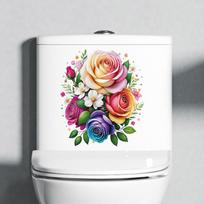 Romantiški rankomis dažyti gražūs gėlių sienų lipdukai akvareliniai svetainės baldai dekoro vonios kambario tualeto lipdukai 30x30cm white