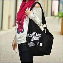 Women Fashion Korean Style Canvas Preppy Campus Shoulder Bag Handbag Shopping Bag 52*20*23cm juoda
