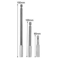 Magnetic Bit Holder Set 60/75/100/150mm Extension Rod 1/4  Hex Shank Set 3pcs