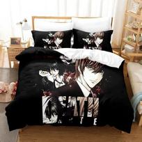Naujas Death Note patalynės komplektas Vienas Dvivietis Pilnas Karalienės Karališko dydžio Lovo komplektas Suaugusiems Vaikams Miegamasis Antklodės užvalkalų komplektai 3D Anime Paklodžių komplektas 70x133cm 2pcs black