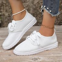 2024 New Round Toe Hot-selling Women's Sports Shoes with Shallow Laces Comfortable and Versatile Light and Casual Women's Shoes 36 balta