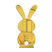 Wall Sticker Convenient DIY Mirror Rabbit Shape Tile Decals Artistic Background Sticker auksinė