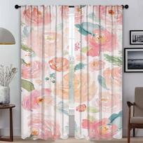 Window Curtain for Room 2 Panel Beauty Flowers Blackout Curtains Partition Halloween Decoration Tulle for Bedroom Living Kitchen W50xH70cmx2pcs-CL