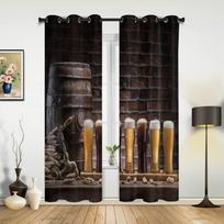 Statina vyno taurė alaus akmens plyta retro langų užuolaidos namų dekoras svetainės užuolaidos vaiko kambarys Cortinas virtuvei miegamajam 135W x 60H(cm) x1