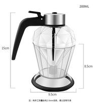 Šiaurietiškas namų ūkio stiklinis deimantinis aliejaus indas Sandarus nepralaidus pagrindas Sojų padažo acto butelis Medaus laikymo indas Virtuvės reikmenys 200 ml black