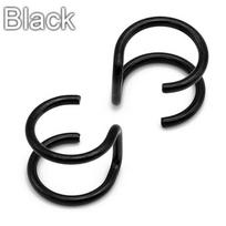 Stainless Steel 2-Row Fake Cartilage Ear Nose Lip Cuff Clip On Earrings Gift ARI juoda