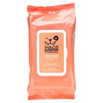 Wags & Wiggles, Maitinamosios, Drėkinamosios servetėlės šunims, Gaivus greipfrutas, 100 drėgnų servetėlių beige