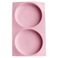 Baking Mold Heat-resistant Easily Demoulding Food Grade Pastry Tool Silica Gel 2 Gird Round Edge Cake Mould for Cake Shop rožinė
