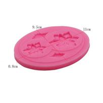 Christmas Flower and Leaves Silicone Mold Holly Poinsettia Fondant Mold for Popsicle Cake Decorating Tools Cupcake Topper Mould pink