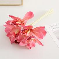 3 Pcs Silk Real Touch Fake Flowers 6 Heads/bundle Artificial Orchid Artificial Phalaenopsis Bouquet for Home Wedding Restaurant Hotel Room Decor rožinė raudona spalva