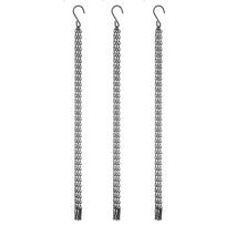3 PCS Garden Planter Flower Pot Basket Replacement Iron Hanging Chain   hooks Set white