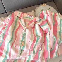 Dopamine Style Korean Women Pajamas Set Autumn Sleepwear Pajama Set Nightgowns Casual Comfortable Button Down Top and Pants Lady L pink