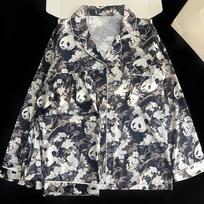 Style Retro Black Panda Print Women's Pajamas Art Classical Elegant White Flower Autumn/winter  New Pajamas M juoda