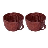 Woven Succulent Pot Cute Cup Shape Durable Multifunction Succulent Planter Pot Plant Pot for Home black