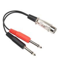 Dvigubas 1/4 colio vyriškas į XLR moterišką Y skirstytuvas Garso kabelis XLR moteriškas į dvigubą 6,35 mm vyrišką Mikrofoną
