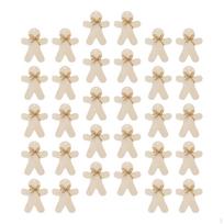 30Pcs Crafting Wooden Gingerbread Man Figures for Holiday Projects With Hole