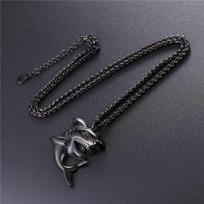 Pop Hip Hop Punk Overbearing Shark Pendant Personality Fashion Men's Necklace Holiday Gift Accessories