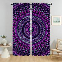 Trippy Vibrant Mandalas Kitchen Curtains for Living Room Window Curtain Tulle for Bedroom Home Interior Curtains 2 Pieces Shades W50xH70cmx2pcs-CL