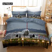Aircraft Duvet Cover Flying Plane Bedding Set For Kids Boys Girl Polyester Airplane Print Comforter Cover Double Queen King Size EU single(135x200cm)