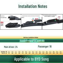 Universal Silent Rubber Wiper Blade for BYD Song/Song DM/Song EV300