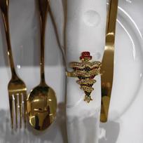 Kalnų krištolo Kalėdų eglutės servetėlių žiedas - Blizgus stalo įrankių aksesuaras Rhinestone Christmas Tree