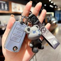 TPU Automobilio Raktų Dėklas Dangtelis Apsauga Fobas VW Volkswagen Passat Golf 7 Tiguan Polo MK2 MK7 SEAT Leon Ateca Skoda Octavia