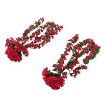 2PCS Artificial Violet Hanging Flowers Simulation Plastic Fake Plants for Decoration Garden Patio rožinė raudona spalva