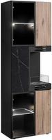Vitrina ASM Cannes, black marble sp./vicking oak sp., 37 cm x 60.2 cm x 181.5 cm