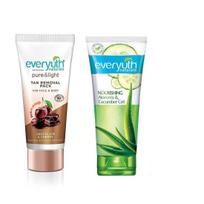 Everyuth Choccolate&Cherry Face Pack 50gm and Nourishing Aloe Vera & Cucumber Gel, 100gm, Combo Pack