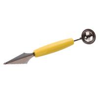 Fruit Carving Digging Spoon Yellow Multifunctional Labor Saving Stainless Steel Double Headed Melon