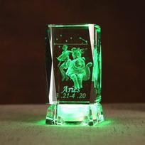 Home decoration 3D interior carving 12 constellation crystal glass ornaments Birthday gift Gift Music Box gift for girlfriend
