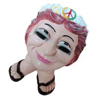 Resin Flower Planter Face Art Sculpture Arrangement Plant Pot Outdoor Decorative Head-Shaped Cartoon Flowerpot Patio white