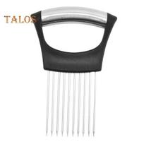 Onion Holder for Slicing Lemon Slicer Cutter Food Slicer Assistant Tool Multifunctional Kitchen Gadget for Fruits Vegetables Meat A black