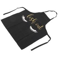 Eyelash Artist Apron Soft Breathable Washable Eyelash Pattern Apron for Kitchen Beauty SalonBlack juoda
