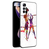 Volleyball Sport Game Black Silicone Phone Case For Xiaomi Redmi Note 10 11 11S 12 13 4G 8 9 11T Pro 5G Plus 8T 9S 10S 12S Redmi Note 9 black