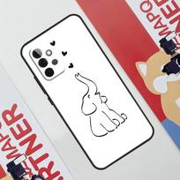 Mielas drambliuko telefono dėklas Samsung Galaxy A53 A33 A23 A13 A52 A32 A22 A12 A51 A71 A14 A24 A34 A54 A21S Samsung A11 black