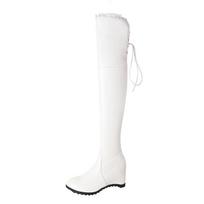 Women's slope heel boots autumn and winter new casual and comfortable large size knee boots 35 balta